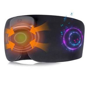 lot 25637 image: Heated Sleep Mask with Bluetooth Headphones, Cordless Rechargeable Heating Eye Mask with Adjustable Heart Timer Music, Washable Sleeping Mask with Bluetooth Headphones for Dry Eyes (Blue) - Retail $39