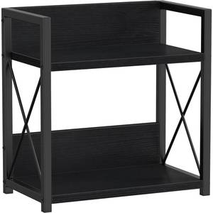 lot 25653 image: Giikin Countertop Organizer, 2 Tier Coffee Station Organizer for Desktop, Wood Counter Shelf Spice Rack for Kitchen (Black, M) - Retail $24
