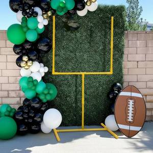 lot 25656 image: Jenaai Gaint 70.8 X 31.5 Football Party Decoration Large Plastic Football Goal Field Post Centerpiece for Game Day Soccer Bowl Birthday Sport Party Outdoor Indoor Decor - Retail $30