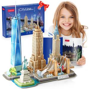 lot 25665 image: 3D Puzzles for Kids Ages 8-10 Arts Crafts for Kids Ages 8-12 New York Cityline 3D Architecture Crafts for Girls Ages 8-12, Toys Gifts for 8 Year Old Girls Gifts for 10 Year Old Girl Building Model - Retail $26
