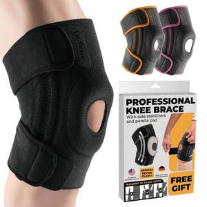 lot 25668 image: DR. BRACE ELITE Knee Brace with Side Stabilizers & Patella Gel Pads for Maximum Knee Pain Support and fast recovery for men and women-Please Check How To Size Video (Pluto, Small) - Retail $24