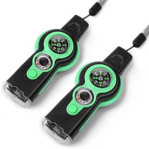 lot 25686 image: binboll Emergency Survival Function Whistle, Outdoor Multifunctional Tool Safety Whistle with Lanyard, Ideal for Kayaking, Boating, Hiking, Camping, Climbing, Hunting, Fishing (Green&Black2)