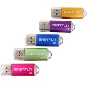 lot 29898 image: EASTFUN 5Pcs 8GB USB Flash Drive USB 2.0 Flash Memory Stick Thumb Stick Pen(Five Mixed Colors Blue Purple Rose Green Gold) - Retail $17