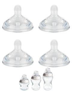 lot 29907 image: Silicone Nipple (L) for Tommee Tippee Natural Start Anti-Colic Baby Bottles, Fast Flow, 6m, 4 Count - Retail $9