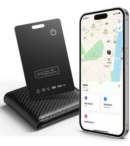 lot 29910 image: LOXP Wallet Tracker Card Works with Apple Find My Apple MFi Certified, iOS Only, Slim 1.65mm Bluetooth Item Finder, IP68 Waterproof, Wireless Rechargeable GPS Locator for Wallet, Keys & Luggage - Retail $15