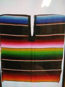 lot 29915 image: Toddler One Size Multicolor Mexican Zarape Serape Poncho
