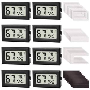 lot 29918 image: Fuitnerd 8-Pack Mini Digital Hygrometer Thermometer, Front-View Frame Adhesive for Mason Jar & Reptile Tank, Humidity Monitor for Garden, Greenhouse, Plants, RV, Office, Cellar 12-Month Battery - Retail $12