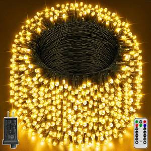 lot 29924 image: Guhope Christmas Lights 263FT 800 LED, Christmas Tree Light with 8 Lighting Modes, Outdoor Waterproof String Lights with Remote and Timer, Xmas Light for Holiday Decor (Warm White) - Retail $40