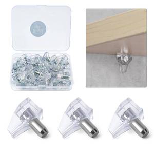 lot 29928 image: 24 Pieces Cabinet Shelf Pegs & Shelf Pins - Adjustable Shelf Support Pegs with 5mm Stainless Steel Core, Replacement Shelf Holder Pins for Kitchen Cabinets, Bookshelves, Wardrobes (Easy to Install) - Retail $7