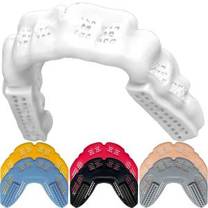 lot 29932 image: Bulletproof Worlds Thinnest Most Breathable Mouthguard is 3X Stronger BJJ Lacrosse Football Basketball MMA Wrestling Hockey Rugby Boxing Men Sports Mouth Guard Grinding Teeth Adult Youth Braces - Retail $26