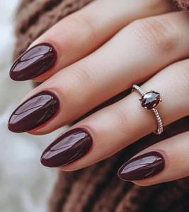 lot 29935 image: Artquee Press on Nails Short Burgundy Almond False Tips Glossy Reusable Fake Stick on Nails Kit for Women - 30 Pcs 15 Sizes - Retail $8