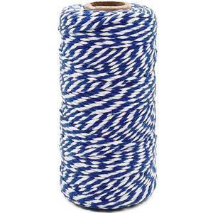 lot 29936 image: Bakers Twine String Royal Blue and White 328 Feet Soft Cotton Butcher Twine String for Gift Wrapping DIY Crafts Cooking Home Decoration String Art Gardening - Retail $6