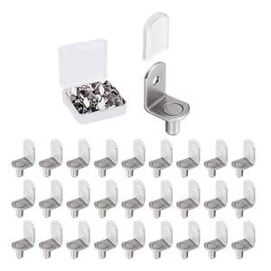 lot 29953 image: 50 Pcs Shelf Support Pegs, 14 Inch (6.35mm) Metal Shelf Pins for Wood Shelves Adjustable Shelf Brackets L-Shaped Clips with Silicone Sleeve for Kitchen Bookcase Cabinet Furniture Support - Retail $9