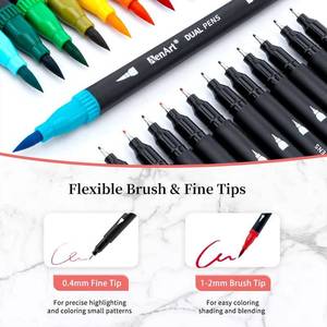 lot 29954 image: Dual Markers Brush Pens Stocking Stuffers, 20 Art Markers Christmas Gifts for Teens, Double Tip Colored Pen for Adult Coloring Books Art Suppliers - Retail $10