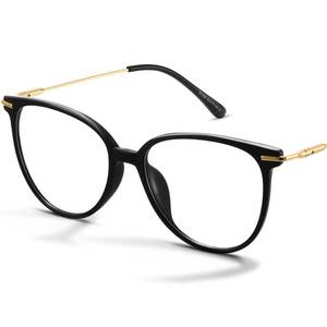 lot 39916 image: Gaoye Blue Light Blocking Glasses - Trending Round TR90 Frames, Metal Arms, UV400 Protection - Matching Soft Case - Retail $16