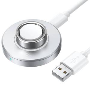 lot 39930 image: Compatible with O-ra Ring Gen 4 Charger (Size 10), Fast and Safe Charging Dock with USB-C Cable, Silicone Anti-Slip Base Design, Essential for O-ra Ring 4 Users (Silver) - Retail $27