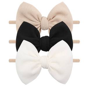 lot 39933 image: YanJie 3 Pcs Soft Headbands Baby Girls Nylon Headband with Hair Bow Hairbands Hair Accessories for Newborn Infant Toddler Kids - Retail $6