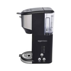 lot 48789 image: Amazon Basics Single Serve Coffee Maker K-Cup, 14 Oz, Black & Stainless Steel Machine, 5.98D x 9.44W x 14.17H - Retail $49