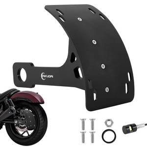 lot 48792 image: Universal Curved Motorcycle License Plate Bracket With Light Rear Axel Motorcycle License Plate Relocation Holder Side Mount Tag Frame For Rebel 500 Ruckus YZF R6 R7 R8 Vulcan S 650 MT03 MT09 TW200 - Retail $27