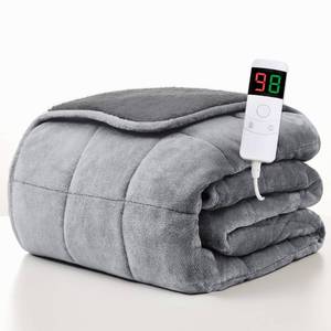 lot 48793 image: Homemate Heated Weighted Blanket for Adults - 50x60 12lbs Electric Throw Fast Heating Heavy Blanket 12468 Hour Auto Off 10 Heat Levels Over-Heat Protection Comfortable Flannel Sherpa - Retail $80