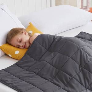 lot 48799 image: CuteKing Weighted Blanket (7lbs, 40x 60, Grey) Heavy Blanket for 60-80lbs, Weighted Blanket for Cooling & Heating with Premium Glass Beads, Thick Blanket All-Season - Retail $20