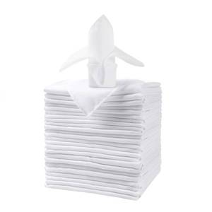 lot 48810 image: Polyester Cloth Napkins - 17 x 17 inch White Dinner Washable Napkins with Hemmed Edges for RestaurantWeddingHotel - Retail $17