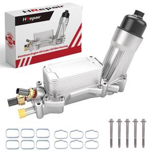 lot 48827 image: HRepair Aluminum 3.6 Oil Cooler fits for 2017-2018 Dodge Challenger Charger Journey & Jeep Cherokee Wrangler & Ram ProMaster 1500 & Chrysler 200 300 Town & Country Pacifica 3.6L V6.etc - Retail $56