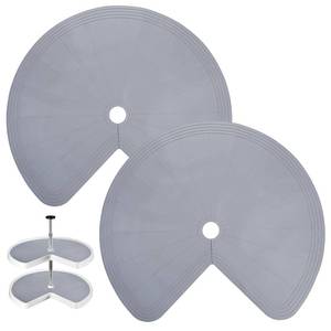 lot 48844 image: Lazy Susan Cabinet Liner, 27 Inch Non-Slip Silicone Mat for Kitchen Turntables,  Heat-Resistant for Added Convenience, Gray 2 peice - Retail $33