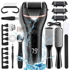 lot 48845 image: Electric Foot Callus Remover with 3 Roller Heads 2 Speed Rechargeable,Professional Pedicure Pedicure Kit Waterproof Foot Scrubber File,Pedicure Tools,Foot Care for Dead Hard Cracked Dry Skin - Retail $13