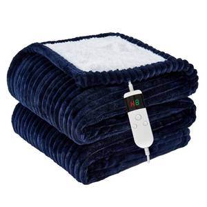 lot 48849 image: Qieryun Heated Blanket Electric Throw, Soft Flannel Heating Blanket with 8 Hours Auto Off 10 Fast Heating Levels Machine Washable Sherpa Heated Blanket with Overheating Protection - Retail $40