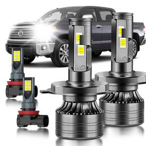 lot 55224 image: HUOKEDS for 2014-2021 Toyota Tundra Fog Lights Bulbs Combo, 4pcs Super Bright White Dual Beam and Fog Lights Blubs Package - Retail $64
