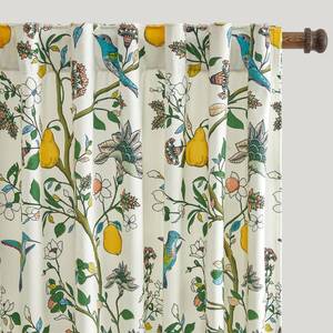 lot 55227 image: MUSSEL White Luxury Velvet Floral Curtains 84 inches for Living Room,Vintage Victorian Botanical Blackout Curtain Drapes,2 Panels Mid Century Art Deco Bird Flower Window Curtains for Bedroom - Retail $43