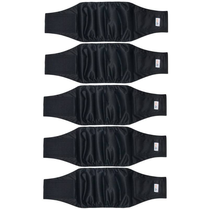 lot 29494 image: 4 Pack Dog Diapers Male Reusable, Premium Belly Bands for Male Dogs, High Absorbing Dog Pee Wraps for Doggie in Incontinence or Excitable Urination and Training Black S