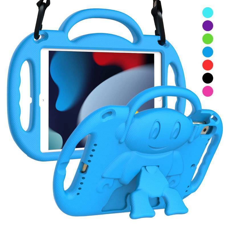 lot 39552 image: SUPLIK Kids Case for iPad 9th8th7th Generation (10.2 inch, 202120202019), iPad 10.2 Protective Case with Shoulder Strap Handle Stand for Apple iPad 7th8th9th Gen, Blue