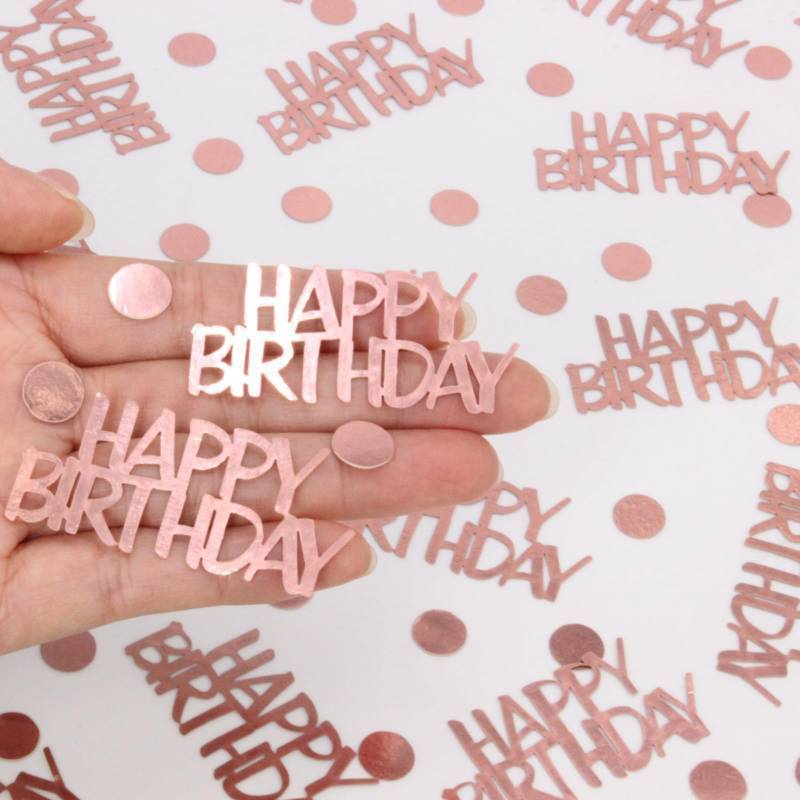 lot 39578 image: Blopee Rose Gold Birthday Confetti - 270 PCS Glitter Happy Birthday Decorations for Table