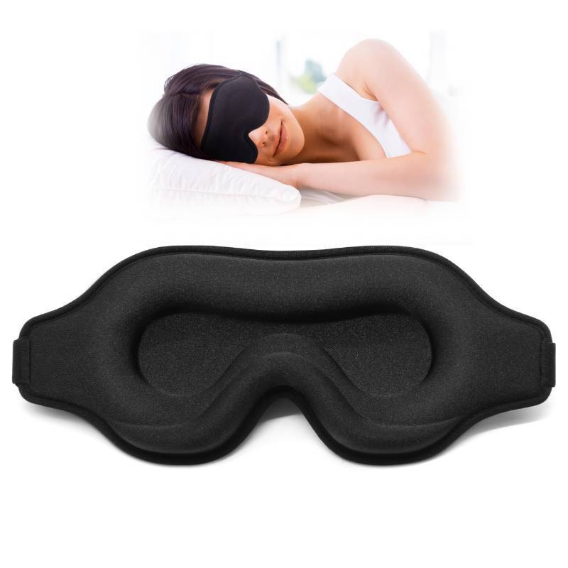 lot 29395 image: Sleep Eye Mask for Side Sleeper, Lash Extensions 3D Contoured Cup Sleeping Mask for Men Women, Travel Blackout Night Blindfold Eye Shade Cover with Adjustable Strap (Black-Side Sleeper)