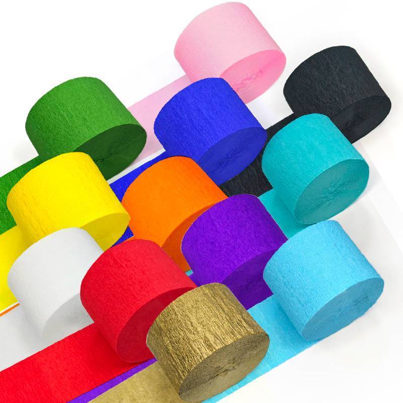 lot 29397 image: Rainbow Party Decorations, 12 Rolls Crepe Paper Streamers, 984ft 12 Rainbow Streamers for Birthday Baby Shower Engagement Wedding Office Back to School Supplies Party Decorations DIY Art Crafts