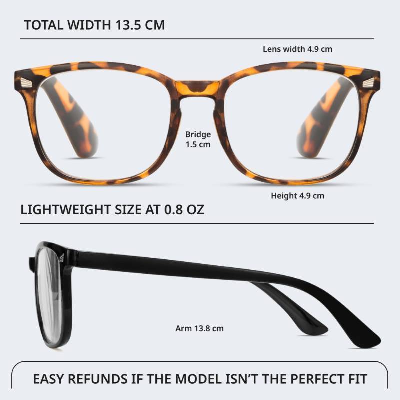 lot 29431 image: BLS BLUES Reading Glasses for Women for Home, Office & Driving - HD Clear Readers with Blue Light Blocking Protection 2pk 2.25