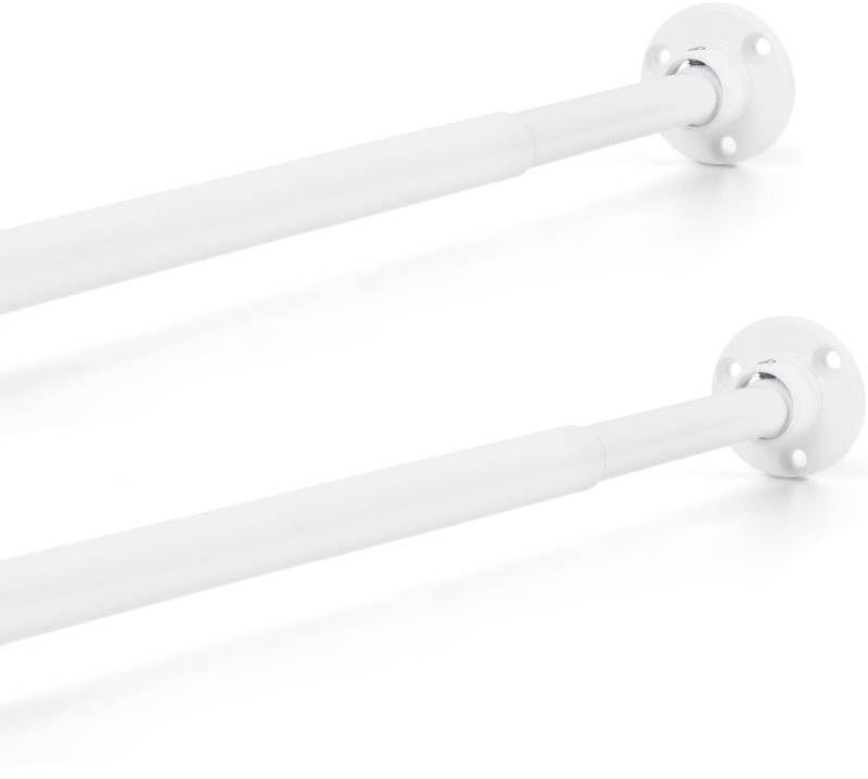 lot 29434 image: TYRON Mini Thin Closet Rods for Hanging Clothes, 12 Diameter,12 to 18 In. Adjustable Closet Rod, Metal Closet Bar Hanging Rod for Baby Kids Closet, Small Space (White,2 Pcs)