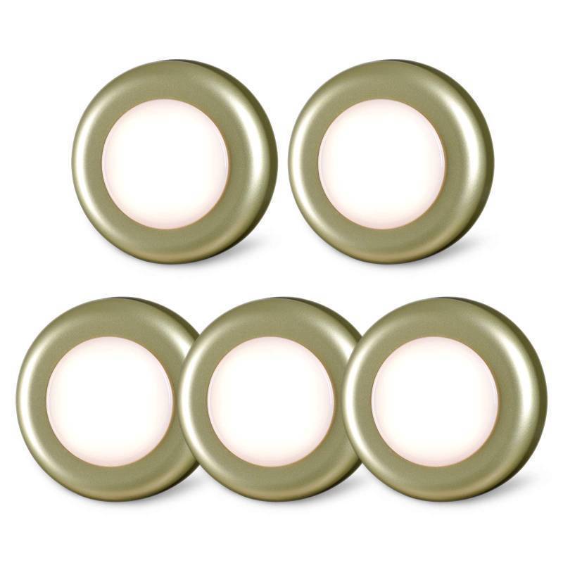 lot 54116 image: STAR-SPANGLED 4 Pack 2.8 Push Tap Lights, Stick on Touch Puck Lights AAA Battery Operated, LED Sticky Button Lamps for Classroom, Kitchen, Under Cabinet, Closet (Golden, Warm White)