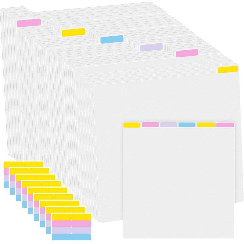 lot 54124 image: Qilery 36 Pcs Scrapbook Paper Storage with 4872 Sticky Index Tabs 12 x 12 Paper Storage Organizer Dividers with Tabs for Vinyl Cardstock File Photo