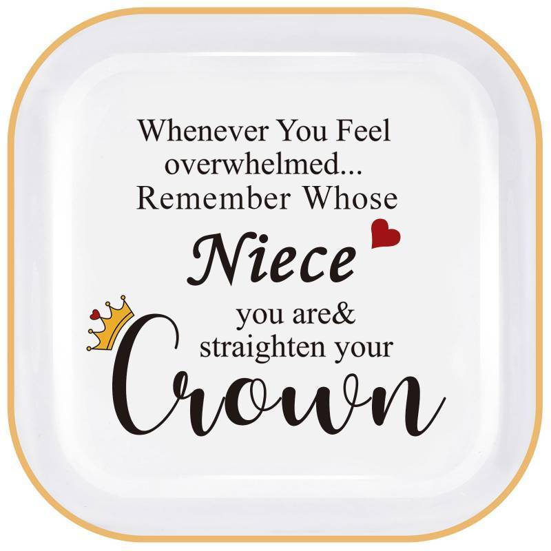 lot 55030 image: PUDDING CABIN Niece Gifts from Auntie, Jewelry Ring Holder Dish, Remember Whose Niece You Are, Birthday Mothers Day Gift