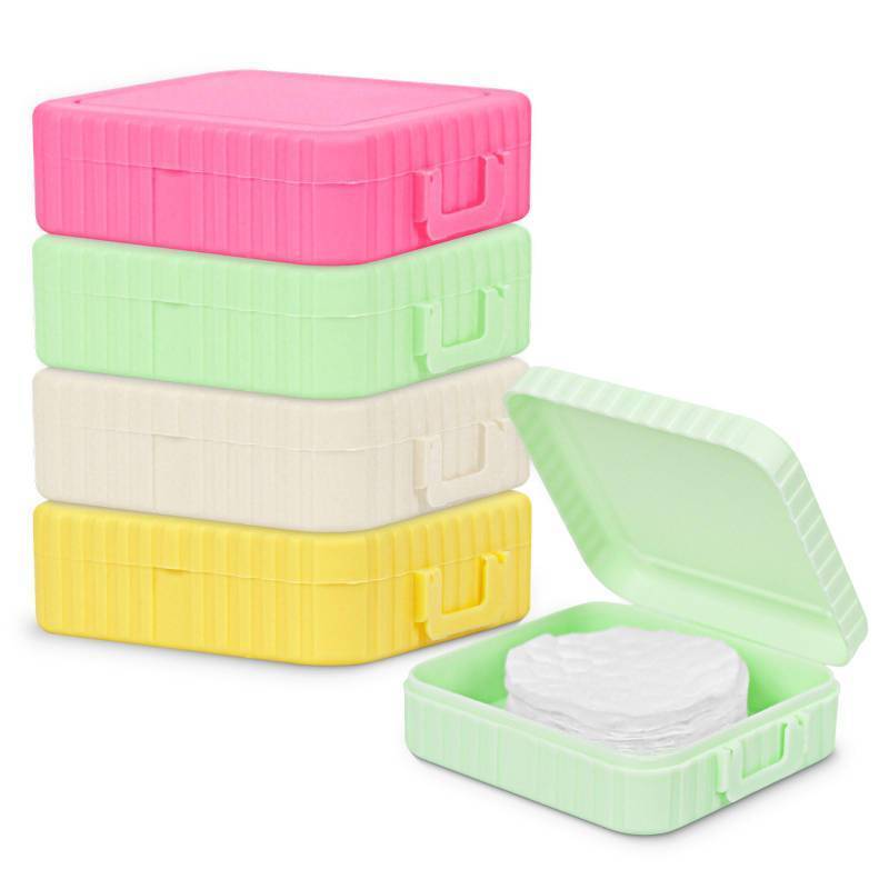 lot 29529 image: Klyuqoz 4 Pcs Plastic Square Cotton Pad Holder - Multicolor, Solid - Cosmetic Case - Travel & Portable - Suitable for Makeup Remover Cotton Pads & Balls