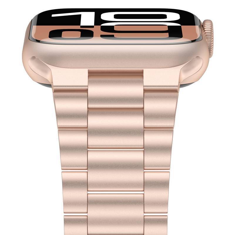 lot 39651 image: Iiteeology Lightweight Stainless Steel Band Designed for Apple Watch Series 1-11, 42mm, 41mm, 40mm, 38mm, SE2&SE3, Replacement iWatch Bands for Women, Rose Gold