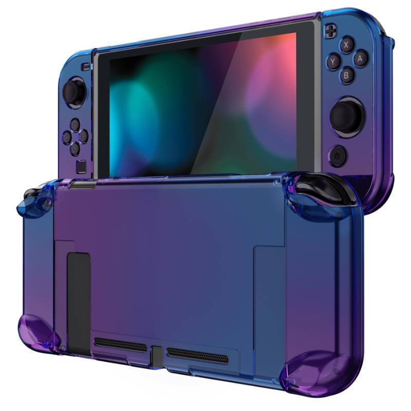 lot 48337 image: EXtremeRate PlayVital Unique Cover for Nintendo Switch, Protective Case Protector for Switch - Shock-Absorbent Anti-Scratch Dockable Durable Hard Shell Game Accessories, Gradient Translucent Bluebell