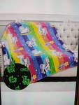 Unicorn Rainbow Glow In The Dark Premium Flannel Throw Blanket 50 x 60in