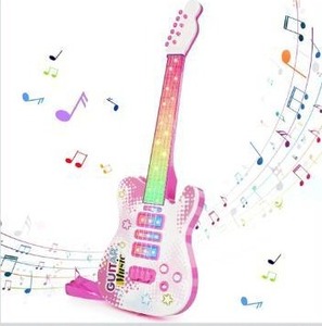 lot 3541 image: Kids Pink Guitar Toy for 3 Year Old Girls Birthday Gift Toddler Toy Ages 2-4 Electric Guitars with 4 Strings Light Up Music Toys for 3 4 5 Year Old Boys Girls Gifts
