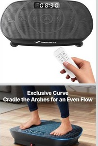 MERACH Vibration Plate Exercise Machine, Curved Vibration Plate for Lymphatic Drainage Weight Loss, Vibrating Plate with Real-Time Calorie Tracking on LED Display, Workout Equipment for Home Women Men