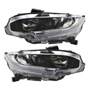 lot 3549 image: Projector Headlight Assembly Fit for 2016-2021 Honda Civic,Halogen Headlamp with LED DRL Replacement Driver Passenger Side(Black Housing Clear Reflector)