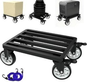 lot 3555 image: Stainless Steel Furniture Dolly, 2000lbs Capacity Heavy Duty Furniture Dolly, 5-inch Swivel casters, 24 x 18 inch Platform and Fastening Device, Safely Moving Heavy Objects